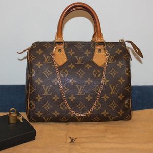 Louis Vuitton LV Monogram Speedy Vintage Handbag Purse Bundle